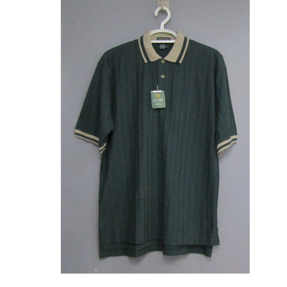 NEW AM Player Green Polo Golf Shirt Size L